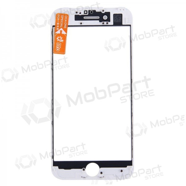 Apple iPhone 7 Näytön lasi kehyksellä ja OCA (valkoinen) (v2) (for screen refurbishing) - Premium