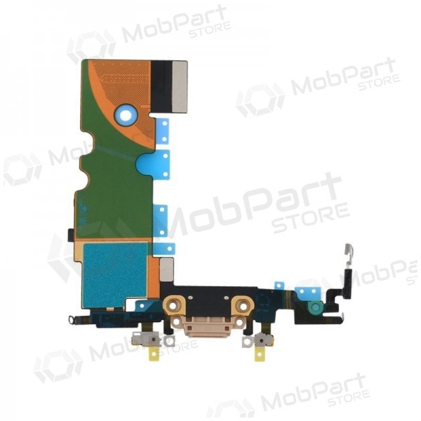 Apple iPhone 8 / SE 2020 latauspistorasian ja mikrofonin liitin (latausliitin) (kultainen) (käytetty, alkuperäinen)