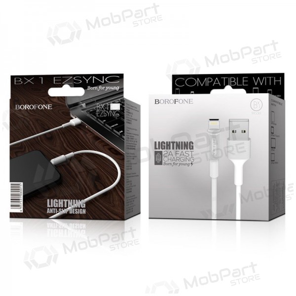 USB kaapeli Borofone BX1 Lightning 1.0m (valkoinen)
