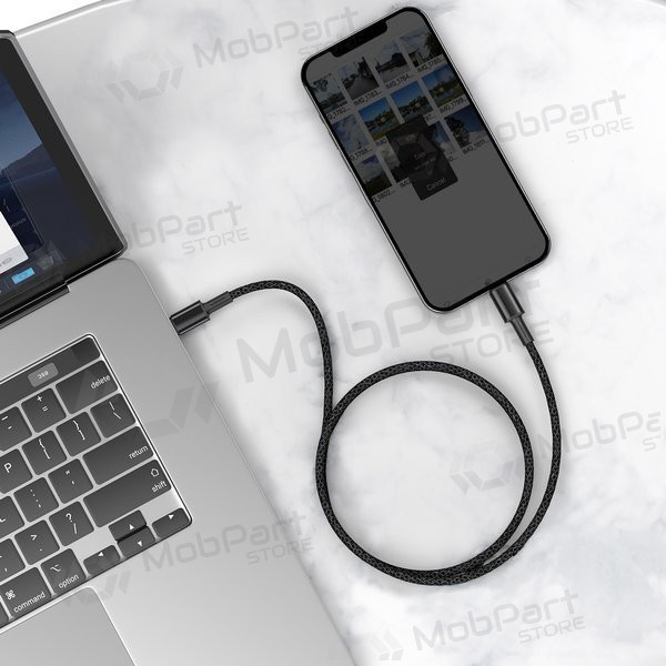 USB kaapeli Baseus High Density Braided Fast Data PD 20W Type-C - Lightning 1.0m (musta) CATLGD-01 USB kaapeli Baseus High Density Braided Fast Data PD 20W Type-C - Lightning 1.0m (musta) CATLGD-01