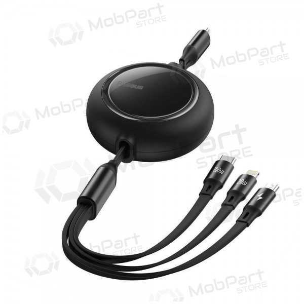 USB kaapeli Baseus Bright Mirror Type-C - microUSB+Lightning+Type-C 100W 1.2m (musta) CAMLC-AMJ01 USB kaapeli Baseus Bright Mirror Type-C - microUSB+Lightning+Type-C 100W 1.2m (musta) CAMLC-AMJ01