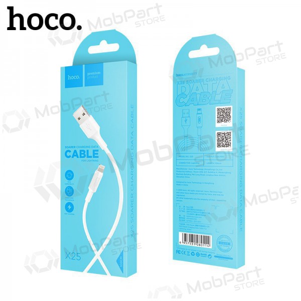 USB kaapeli HOCO X25 lightning 1.0m (valkoinen)