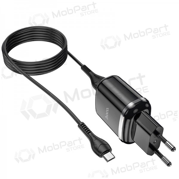 Laturi Hoco N4 + microUSB (2.4A) (musta)