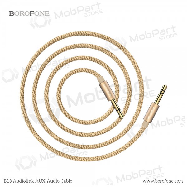 Audio sovitin 3,5mm į 3,5mm Borofone BL3 (kultainen)