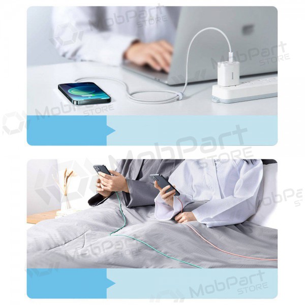 USB kaapeli Baseus Dynamic Type-C - Lightning 20W 2.0m (valkoinen) CALD000102