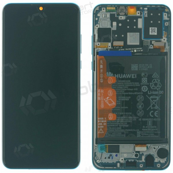 Huawei P30 Lite 48MP näyttö (sininen) (Peacock Blue) (kehyksellä ja paristo) (service pack) (alkuperäinen)