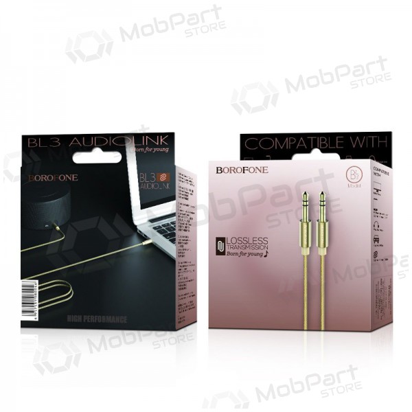 Audio sovitin 3,5mm į 3,5mm Borofone BL3 (kultainen) Audio sovitin 3,5mm į 3,5mm Borofone BL3 (kultainen)