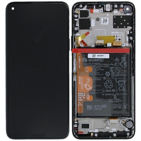 Huawei P40 Lite 5G näyttö (musta) (kehyksellä ja paristo) (service pack) (alkuperäinen)