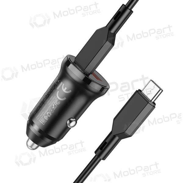 Laturi automobilinis Borofone BZ18A USB-A/Type-C PD20W+QC3.0 + Type-C (musta)