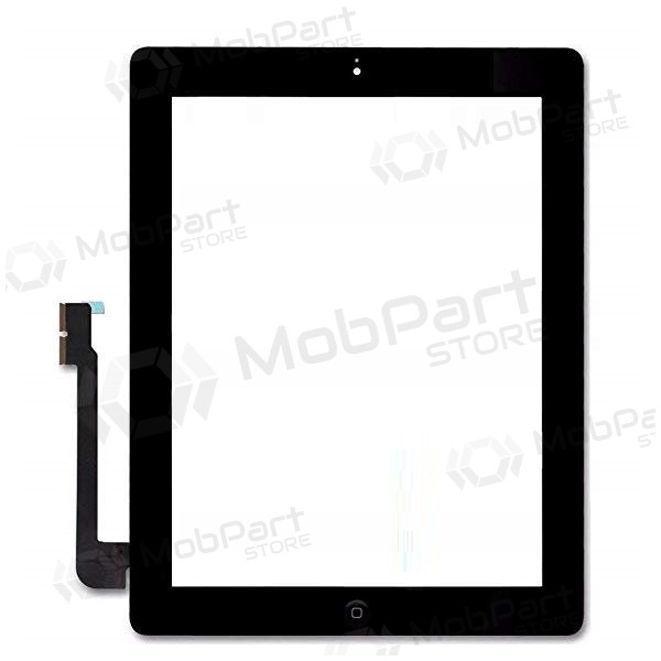 Apple iPad 3 kosketuslasi su Home mygtuku ja laikikliais (musta)
