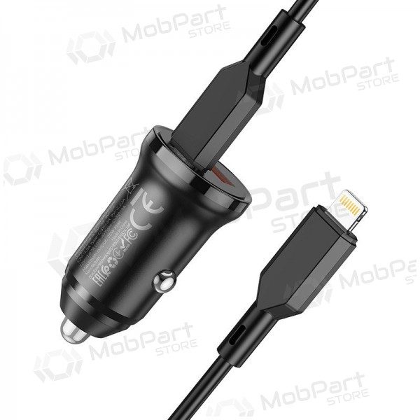 Laturi automobilinis Borofone BZ18A USB-A/Type-C PD20W+QC3.0 + Lightning (musta)
