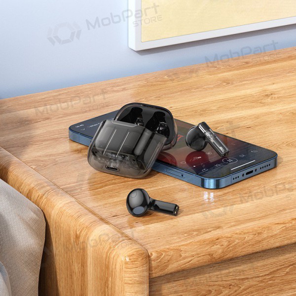 Langaton handsfree Borofone BW23 Crystal Bean Transparent Edition TWS (musta)