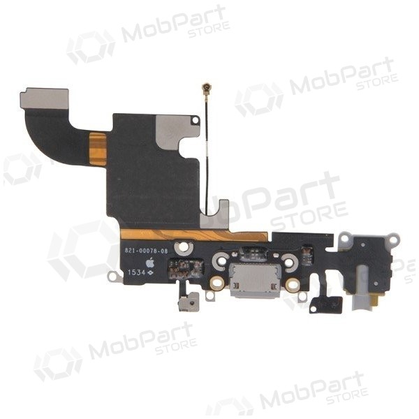 Apple iPhone 6S latauspistorasian ja mikrofonin liitin (latausliitin) (tamsiai harmaa)