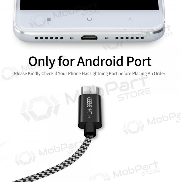 USB kaapeli Dux Ducis K-ONE microUSB FastCharging 1.0m