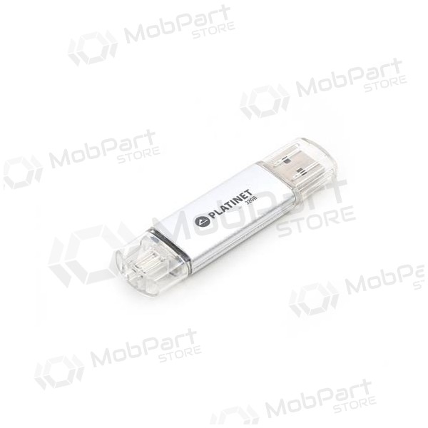 Muisti Platinet 32GB OTG USB 2.0 + microUSB (hopea)