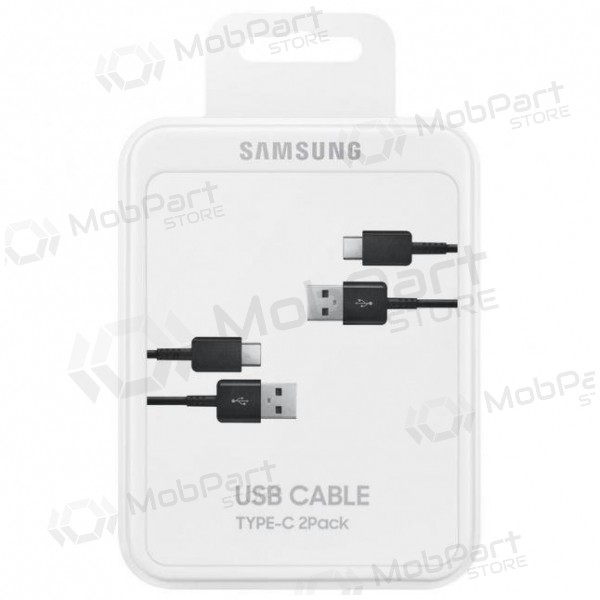 USB kaapeli Samsung EP-DG930MBEGWW Type-C 1.5m 2kpl. (musta) (OEM)