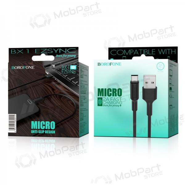 USB kaapeli Borofone BX1 microUSB 1.0m (musta)