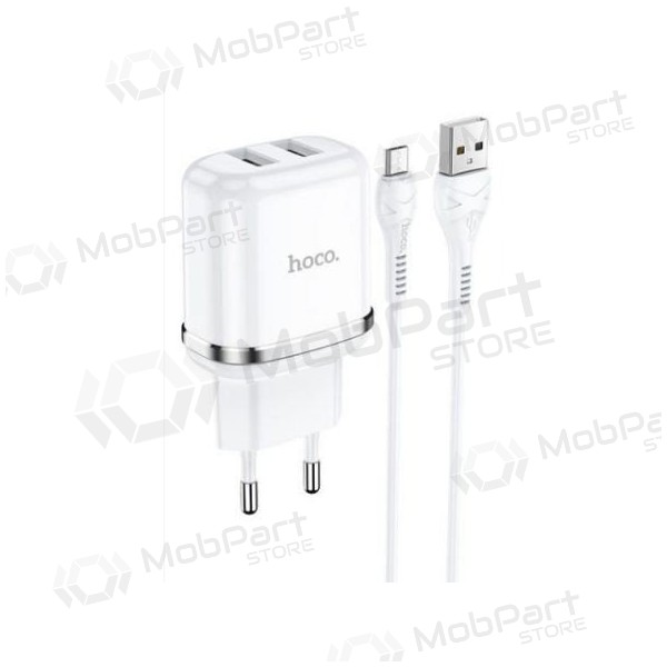 Laturi HOCO N4 Aspiring Dual USB + type-C kaapeli (5V 2.4A) (valkoinen) Laturi HOCO N4 Aspiring Dual USB + type-C kaapeli (5V 2.4A) (valkoinen)
