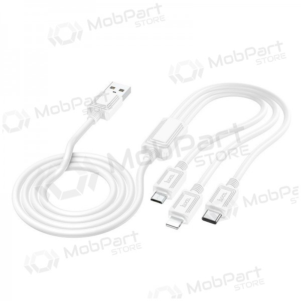USB kaapeli Hoco X74 3in1 microUSB-Lightning-Type-C 1.0m (valkoinen)