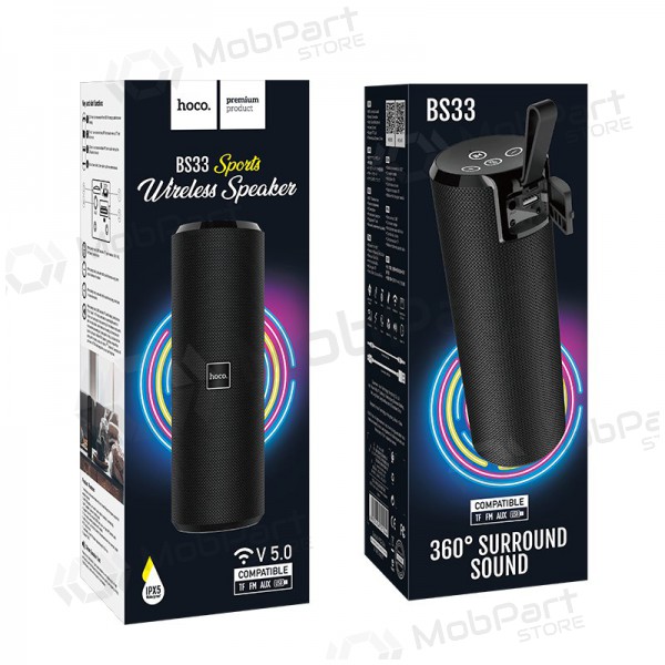 Bluetooth kannettava kaiutin Hoco BS33 (musta) Bluetooth kannettava kaiutin Hoco BS33 (musta)