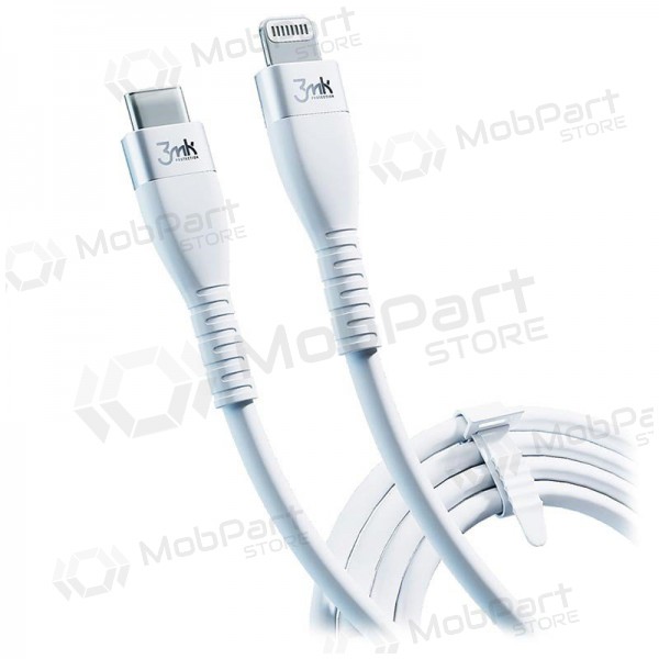 USB kaapeli 3MK Hyper Silicone Cable Lightning 20W 1m