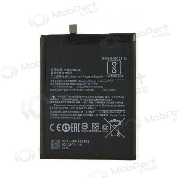 Xiaomi Redmi Mi A2 / Mi 6X paristo / akku (BN36) (3010mAh)