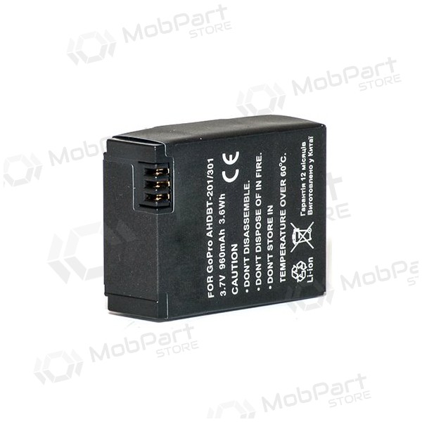 GoPro AHDBT-201, AHDBT-301 960mAh foto paristo / akku GoPro AHDBT-201, AHDBT-301 960mAh foto paristo / akku