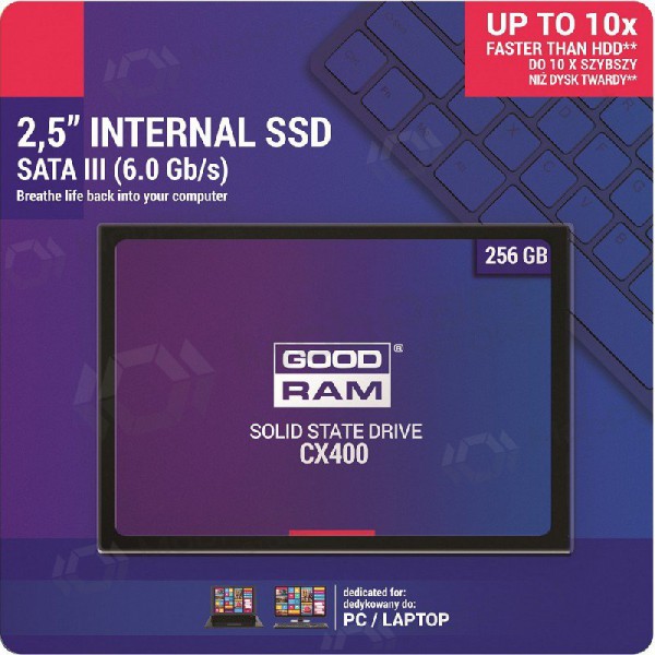Kiintolevy SSD GOODRAM CX400 256GB (6.0Gb / s) SATAlll 2,5