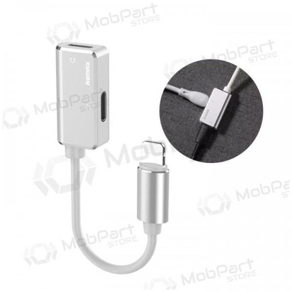 Sovitin Remax RL-LA02i iš Lightning į 2X Lightning (valkoinen)
