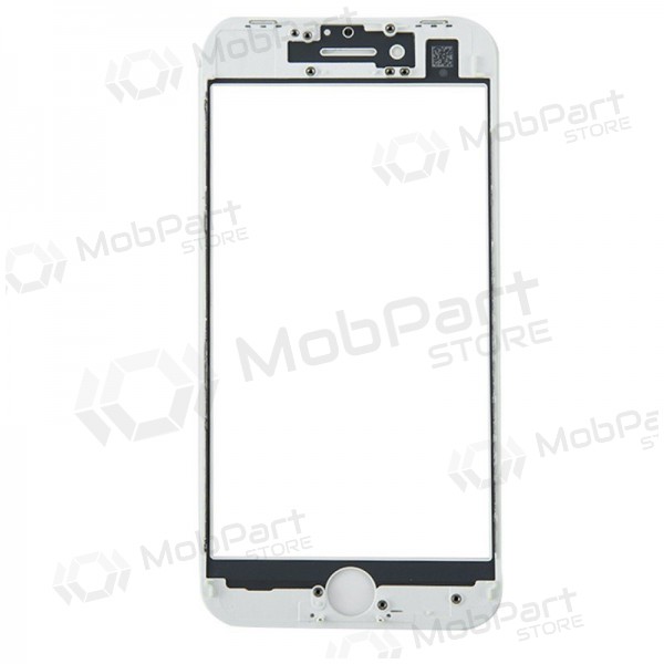 Apple iPhone 8 / SE 2020 Näytön lasi kehyksellä ja OCA (v2) (valkoinen) (for screen refurbishing) - Premium
