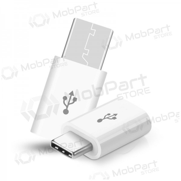 Sovitin iš microUSB į Type-C (valkoinen)