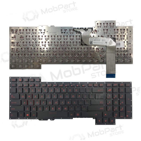 ASUS: ROG G751, G751J, G751JL, G751JM, G751JT, G751JY näppäimistö ASUS: ROG G751, G751J, G751JL, G751JM, G751JT, G751JY näppäimistö