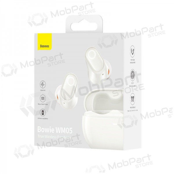 Langaton handsfree Baseus Bowie WM05 NGTW200002 (valkoinen) Langaton handsfree Baseus Bowie WM05 NGTW200002 (valkoinen)