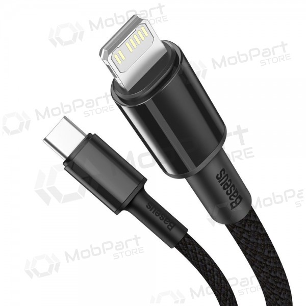 USB kaapeli Baseus High Density Braided Fast Data PD 20W Type-C - Lightning 1.0m (musta) CATLGD-01 USB kaapeli Baseus High Density Braided Fast Data PD 20W Type-C - Lightning 1.0m (musta) CATLGD-01