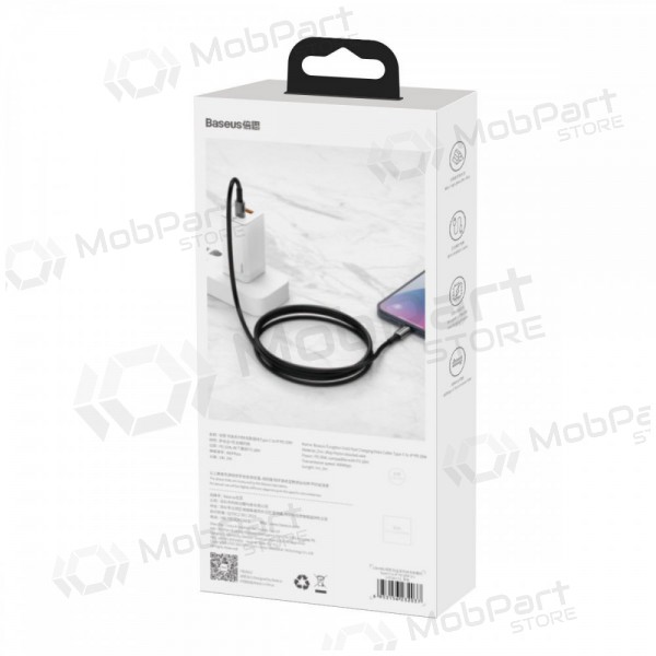 USB kaapeli Baseus Tungsten Gold Fast Data Type-C - Type-C 100W 1.0m (musta) CATWJ-01 USB kaapeli Baseus Tungsten Gold Fast Data Type-C - Type-C 100W 1.0m (musta) CATWJ-01