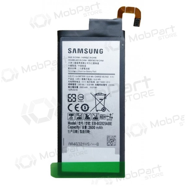 Samsung G925F Galaxy S6 Edge (EB-BG925BBE) paristo / akku (2600mAh) (service pack) (alkuperäinen) Samsung G925F Galaxy S6 Edge (EB-BG925BBE) paristo / akku (2600mAh) (service pack) (alkuperäinen)