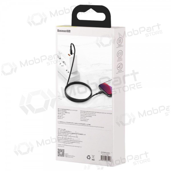 USB kaapeli Baseus High Density Braided Fast Data PD 20W Type-C - Lightning 1.0m (musta) CATLGD-01 USB kaapeli Baseus High Density Braided Fast Data PD 20W Type-C - Lightning 1.0m (musta) CATLGD-01