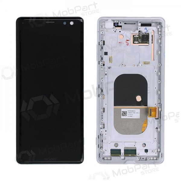 Sony Xperia XZ3 H8416 / H9436 näyttö (valkoinen) (kehyksellä) (käytetty grade B, alkuperäinen)