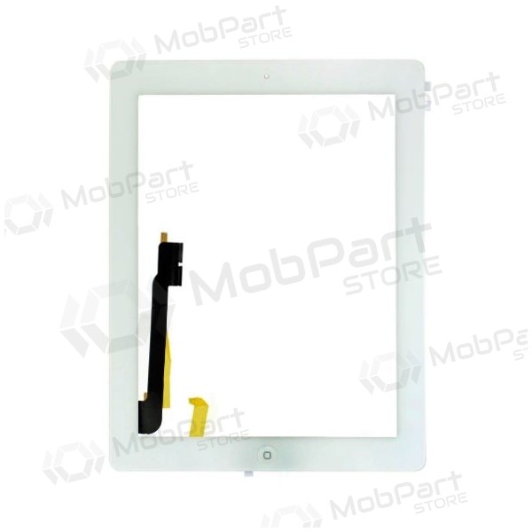 Apple iPad 4 kosketuslasi HOME-painikkeella ja pidikkeillä (valkoinen)