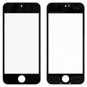 Apple iPhone 5 Näytön lasi kehyksellä ja OCA (musta) (for screen refurbishing) - Premium