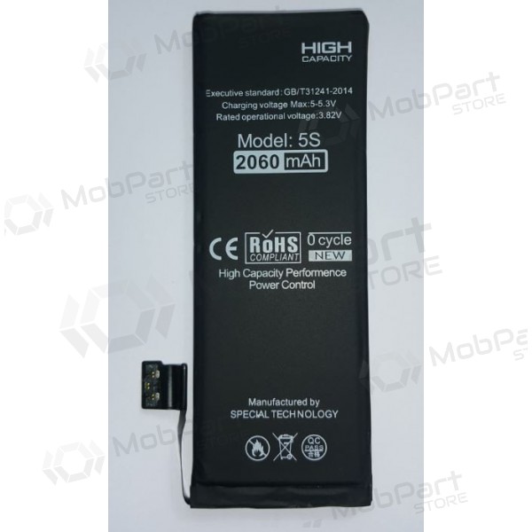 Apple iPhone 5S / 5C paristo / akku (lisääntynyt kapasiteetti) "Di-Power" (2060mAh)