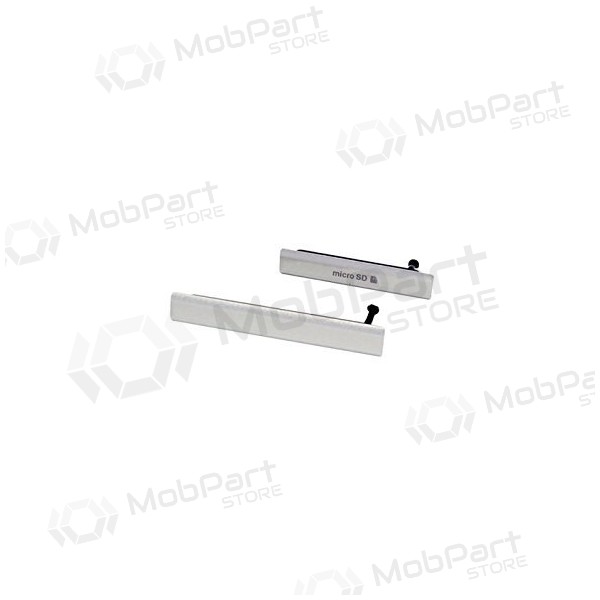 Sony Xperia Z2 D6502 / Z2 Xperia D6503 / Z2 D6543 microSD ja microUSB-SIM sivukannet (valkoinen)