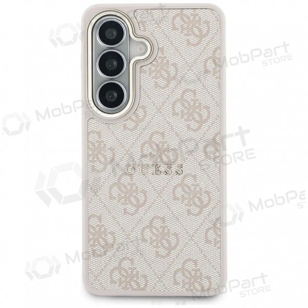 Samsung Galaxy S26 kotelo - Guess PU Leather 4G Gold Frame Magnetic (vaaleanpunainen)