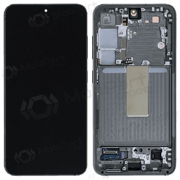Ekranas Samsung S911 S23 5G su lietimui jautriu stikliuku ja rėmeliu Green alkuperäinen (service pack)