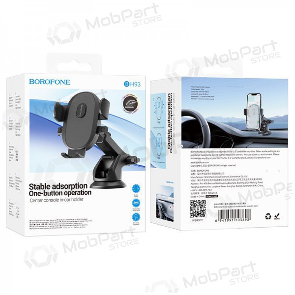Auton matkapuhelinpidike Borofone BH93 (dashboard) musta
