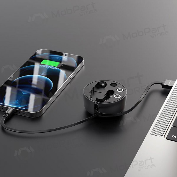 USB kaapeli Borofone BU26 3in1 microUSB-Lightning-Type-C magnetinic 1.0m (musta)