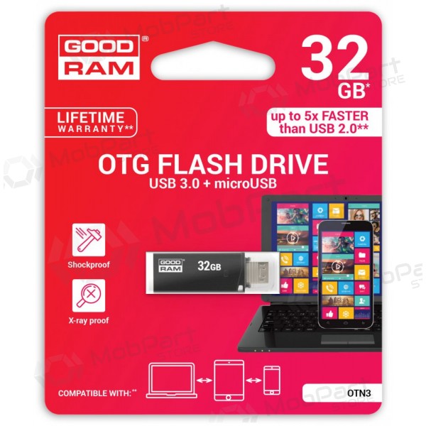 Muisti GOODRAM OTN3 32Gb OTG USB 3.0 + 