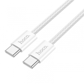 USB kaapeli Hoco X104 60W USB-C to USB-C 2.0m valkoinen