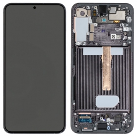 Ekranas Samsung S906 S22 Plus su lietimui jautriu stikliuku ja rėmeliu Black alkuperäinen (service pack)
