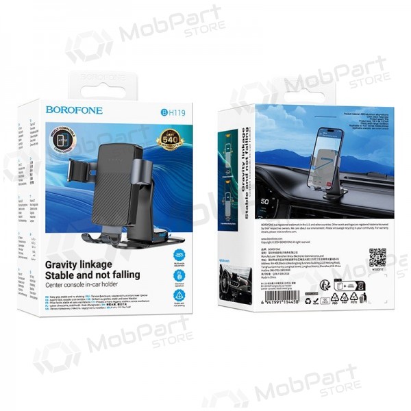 Auton matkapuhelinpidike Borofone BH119 (dashboard) musta